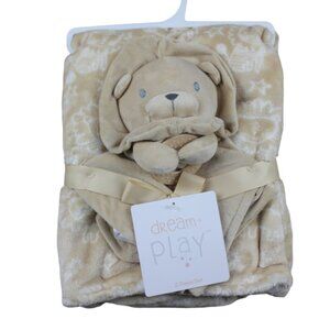 Dream Play Lion Security Blanket Lovey Set Tan Fleece Plush Soft Infant Boys NWT
